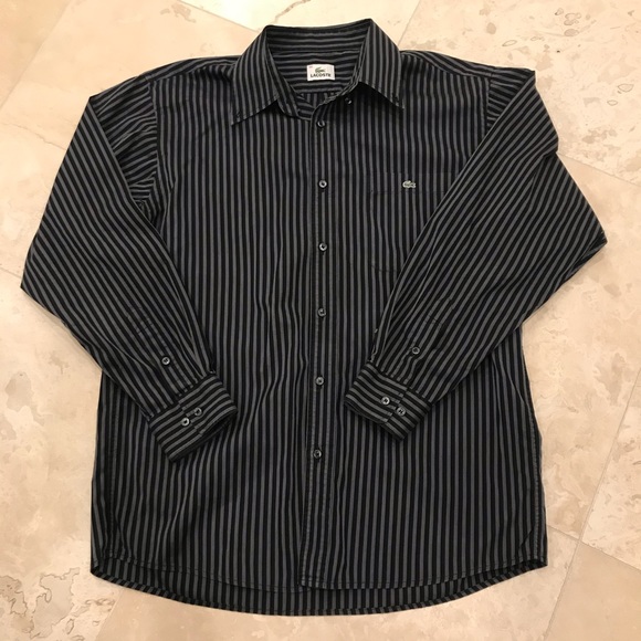 Lacoste Other - Lacoste black and grey striped button down shirt